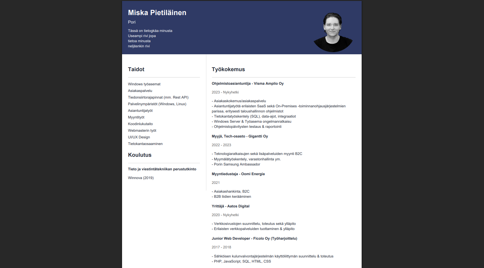 CV-esimerkki teema 3