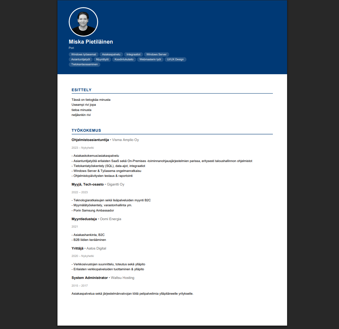 CV-esimerkki teema 4